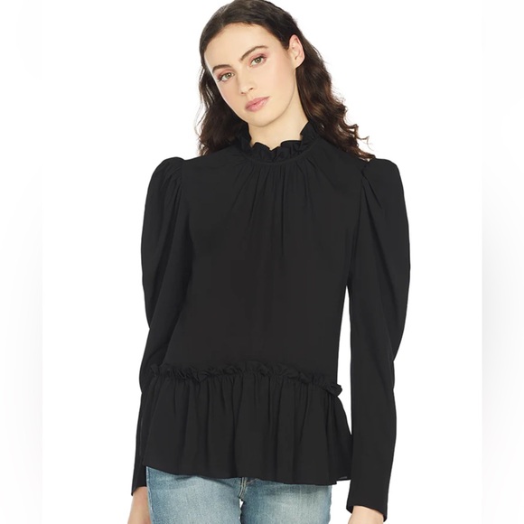 Saloni Mel Black Silk Blouse. - Picture 2 of 13